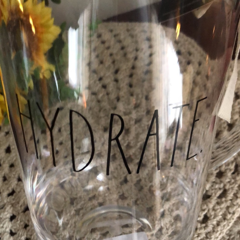 Rae Dunn Clear Acrylic Pitcher with “Hydrate” text - Picture 2 of 9
